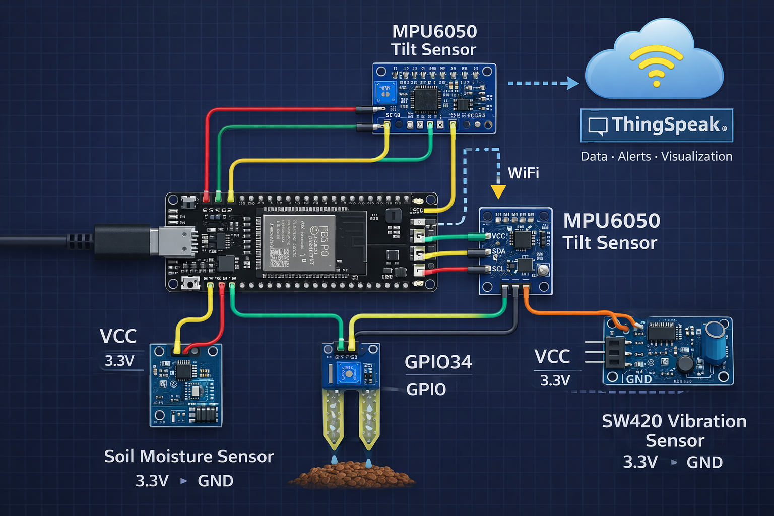 ESP32 Sensor Wiring